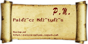 Palócz Mátyás névjegykártya